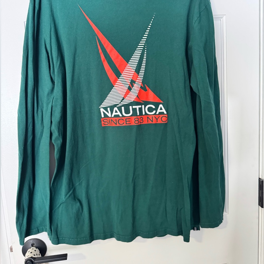 Nautica Forest Green Long Sleeve Tee